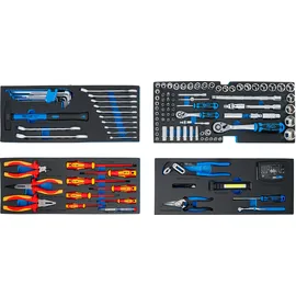 BGS Elektriker-Metall-Werkzeugkoffer 3 Schubladen mit 147 Werkzeugen schwarz