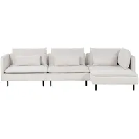 3-Sitzer Ecksofa L-Form Stoff beige modular mit Chaiselongue links Kissen Egeris