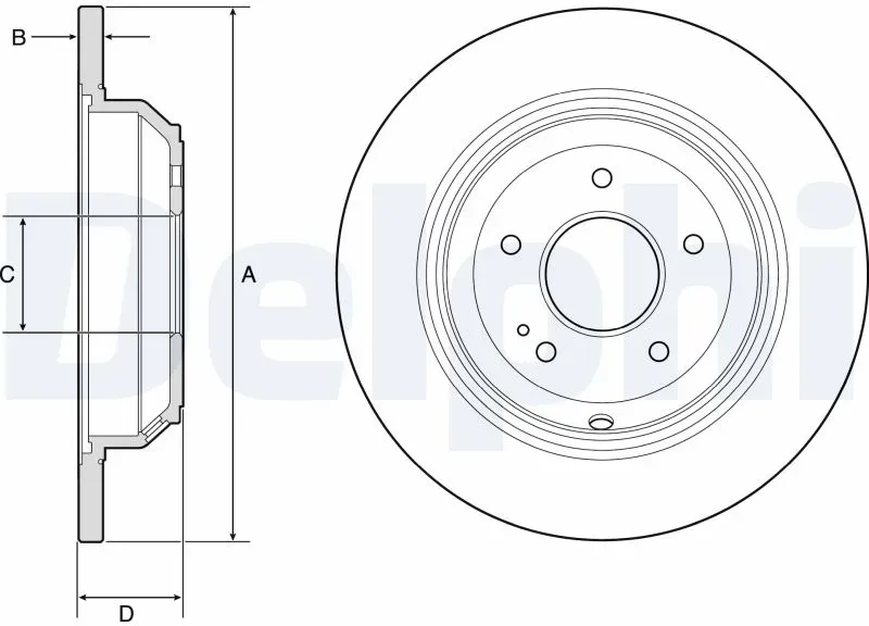 DELPHI Bremsscheibe bg4791c 314mm 13mm für KIA