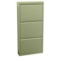 ebuy24 Schuhschrank Pisa Schuhschrank mit 3 Klappen/Türen in Metall gr grün