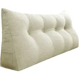 Vercart - Großes Bettruhe Keilkissen, Lang Lesekissen, Dekoratives Kopfteilkissen, Dreieckiges Rückenkissen, Loungekissen für Tagesbett oder Couch,