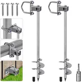 Insaga 2er Zeltheringe, 74cm Zelt Heringe Erdnägel Stabil Lang Erdanker Bodenanker Schraubheringe Zelthaken für Trampolin/Schaukel/Camping/Schuppen/Hund/Carport mit Fester Schlaufe