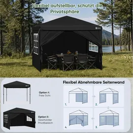 Sekey Faltpavillon 3 x 3 m inkl. 4 Seitenteile Grau