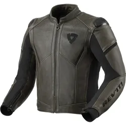 Revit Parallax Motorrad Lederjacke, schwarz-grün, Größe 52 für Männer