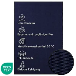 KARAT Schmutzfangmatte SKY Novo Einzigartiger TPE-Rücken Blau 90 x 120 cm