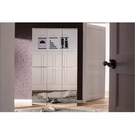 trendteam Mirror Garderobenschrank 111 x 191 x 34 cm weiß