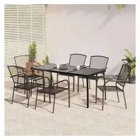 vidaXL Garten-Essgruppe 7-tlg. Anthrazit