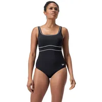 Speedo Badeanzug, Shaping, chlorbeständig , für Damen, 0299 BLACK/ WHITE, 42