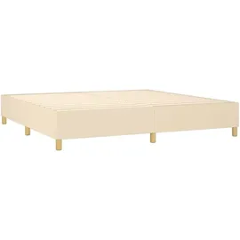 vidaXL Boxspringbett mit Matratze & LED Creme 200x200 cm Stoff