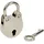 HMF Mini Deko Vorhängeschloss mit Schlüssel, 3,8 x 2,5 x 1 cm Silber