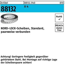 NORD-LOCK Scheiben geklebt NL 12 SS (13 x 19,5 x 2 ) A 4 S