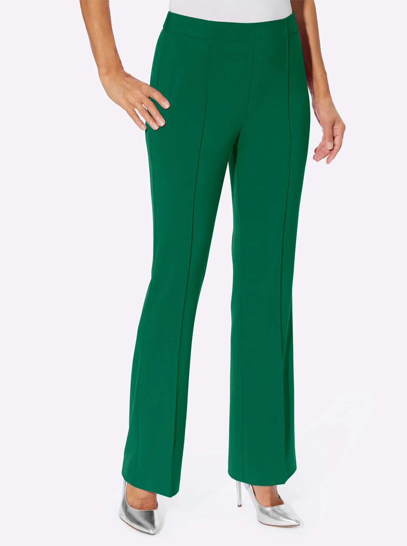Webhose LADY, Damen, Gr. 46, Normalgrößen, grün, 63% Polyester, 34% Viskose, 3% Elasthan, unifarben, lang, Hosen