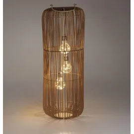 Formano Laterne Rattan Metall 60 cm 3 LED Birnen braun