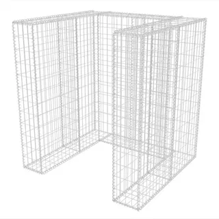 vidaXL Gabionen-Mülltonnenverkleidung für 3 Tonnen Stahl 250x100x120cm