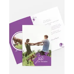 Hochzeitskarten Einladungen selbst gestalten mit Spruch und Fotos im Onlinedesigner bei Meine-Kartenmanufaktur.de