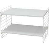 Iris Ohyama Iris Ohyama, Regal, Schrankorganizer, Unterschrank, Ausziehbar, Kunststoffaufbewahrung für Küchenschränke, Speisekammer, Lebensmittel und Utensilien - Telescopic Rack 2-tier USD-2V - Weiß