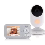 Alecto DVM2028 - Babyphone mit Kamera und 2.8" Bildschirm - Nachtsicht und Temperaturanzeige - Weiß/Grau