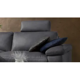 KAWOLA Ecksofa motorischer Relaxfunktion LOLA schwarz Webstoff Relaxfunktion