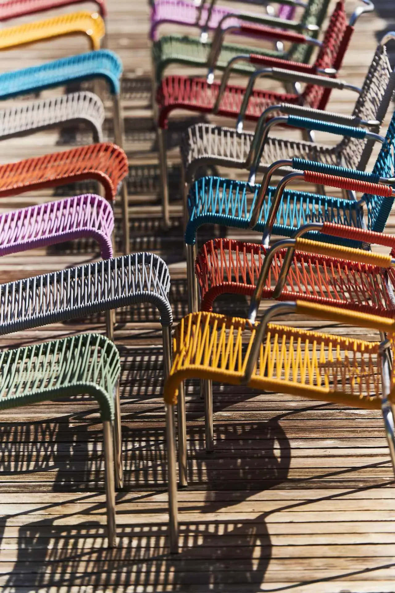 Fußhocker Outdoor Fiam Mya Lounge Spaghetti aus Aluminium petrol