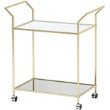 KADIMA DESIGN Servierwagen in Gold, Verspiegelte Ablageflächen. | KADIMA DESIGN