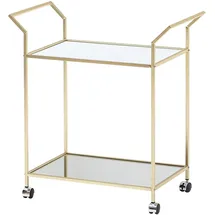 KADIMA DESIGN Servierwagen in Gold, Verspiegelte Ablageflächen. | KADIMA DESIGN