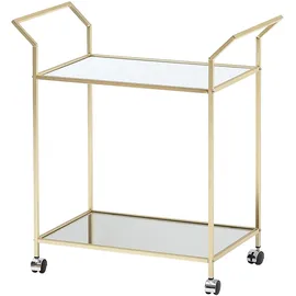 KADIMA DESIGN Servierwagen in Gold, Verspiegelte Ablageflächen. | KADIMA DESIGN