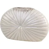 Chic Antique Flache Niort Vase mit Rillen, H17,5/L27,5/B6 cm, latte