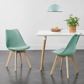 [en.casa] 2er-Set Esszimmerstuhl Fläten Mint