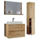 VCM my bath Badmöbel-Set Lendas L 915209 honig-eiche 114,0 x 52,0 x 150,0 cm