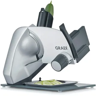 Graef Allesschneider S52200 silber | Universale Schneidemaschine für die Küche | Brotschneidemaschine | freitragende Schneidemaschine mit Kippfunktion