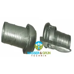 Perrot und Kardan V-Teil und M-Teil mit gedrehte Schlauchtülle (V-Teil und M-Teil gedrehte Schlauchtülle: V-Teil 108 x 100 mm Tülle gedreht)
