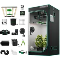 MARS HYDRO Growzelt Komplettset mit FC3000 Samsung LM301H App-Regelung Dimmbarer LED Grow Lampe,100X100X180cm 1680D Hoch Reflektierend Mylar Grow Box Komplettset,4" Effizientes Belüftungssatz
