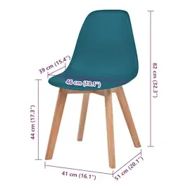 vidaXL Esszimmerstühle 6 Stk. Türkis Kunststoff