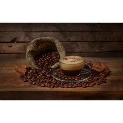 Fototapete PAPERMOON "Photo-Art MARGARETH PERFONCIO, KAFFEEZEIT", bunt, B:2,50m L:1,86m, Vlies, Tapeten