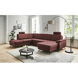 meinSofa Wohnlandschaft Leder lila