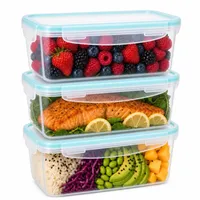 edihome, Tupperdosen, Frischhaltedosen Mit Deckel, 3 Stück 1,35 L, Gefrierdosen, Kunststoffbehälter BPA-Frei, Geeignet für Mikrowelle