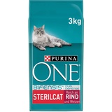 PURINA ONE Sterilcat reich an Rind und Weizen, 4 x 3kg