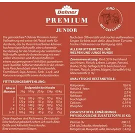 Dehner Premium Hundefutter Junior Nassfutter getreidefrei Rind Geflügel 6 x 800 g