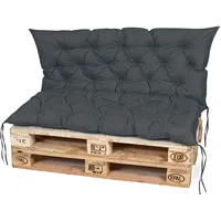 TexDeko TexDeko® Garden Palettenauflage 120x60cm mit Rückenlehne wasserabweisend UV