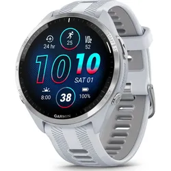 Garmin Forerunner 965, Titan mit Silikon-wechselarmband steinweiss/titanium/hellgrau 22 mm