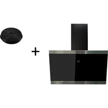 Respekta Dunstabzugshaube Schräghaube 60 cm Schwarz