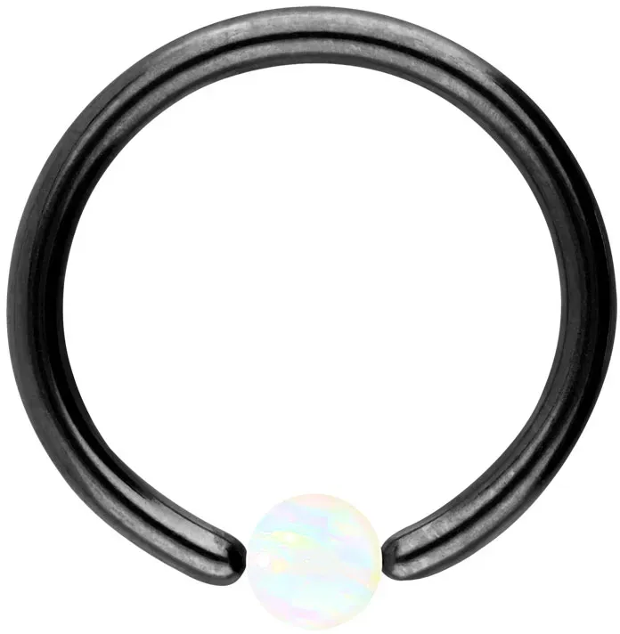 Chirurgenstahl Klemmkugelring SYNTHETISCHER OPAL