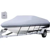 Vevor Bootspersenning 426-487 cm, Bootsabdeckung 600D Oxford-Gewebe, Persenning Bootsplane mit 5 verstellbaren Riemen, Wasserdicht Schutz V-Rumpf Cover Boat Tarpaulin für Yacht