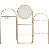 Beliani Schmuckständer mit Spiegel Metall-Schminkspiegel Glam-Stil Gold