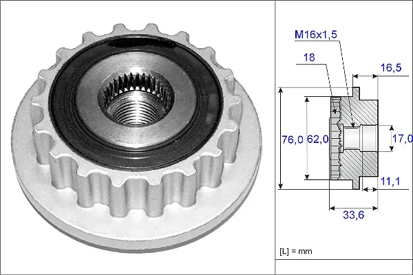 INA Generatorfreilauf 535011810 für Skoda SEAT Audi VW