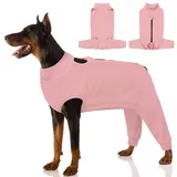AOFITEE Hundebody Nach Op, Atmungsaktiv Wundschutzanzug für Hunde Nach Op, Hundebody Nach Op Hündin mit Bein, Hund Leckschutz für Hinterbeine Anti-lecken Schutzanzug nach Kastration, Rosa XL