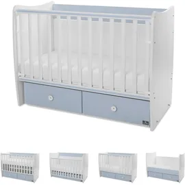 Lorelli Babybett MATRIX NEW 120 x 60 cm, 2 Ebenen, 2 Schubladen blau
