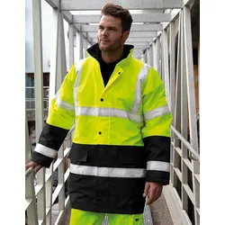 Result Motorway 2-Tone Safety Coat - fluorescent yellow;black - L