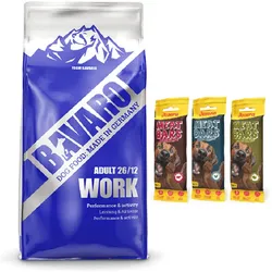 JOSERA Bavaro Work 26/12 Adult 18kg + JOSERA Meat Bars MIX 3x40g