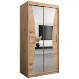 abiks möbel Schwebetürenschrank MONACO 100 x 200 x 62 cm Eiche Artisan
